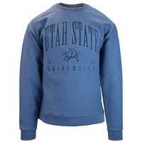 Utah State Aggie Bull Corded Crew Sweatshirt blue